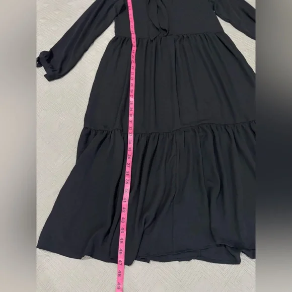 Monki Black Long Sleeve Dress, light weigh , - Picture 8 of 10